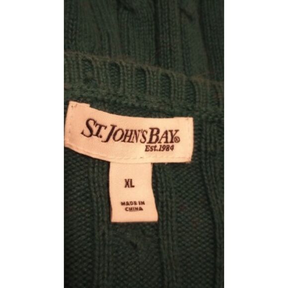 St. John's Bay Women's XLarge Green Cable Knit Sweater - Picture 5 of 8